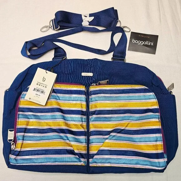 Baggallini | Bags | New Baggallini Travel Weekender Duffle Overnight Diaper Bag  Shoulder Strap Blue | Poshmark